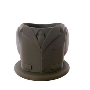 Gray Suit Jacket & Tie Planter - Sophisticated Sustainable Gift for Professional